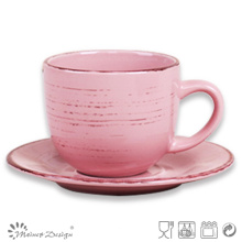 Tasse en céramique de 8oz et fabrication de soucoupe vente chaude